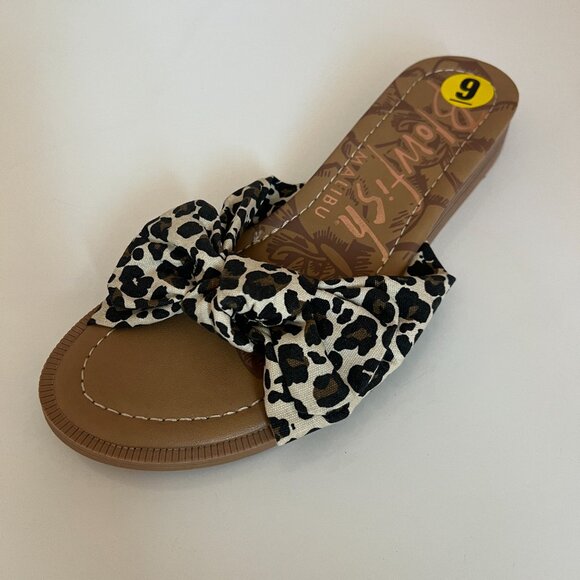 Blowfish Malibu Anina Women’s Leopard Sandals Slip On Shoe Textile Size 9 M - Picture 2 of 8